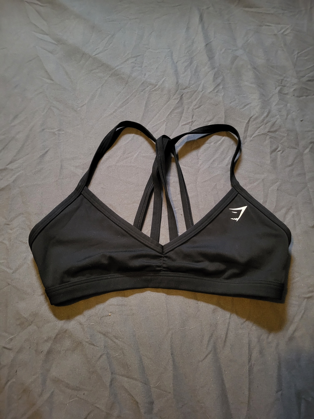 Gymshark Black Strappy Cross-Back Sports Bra